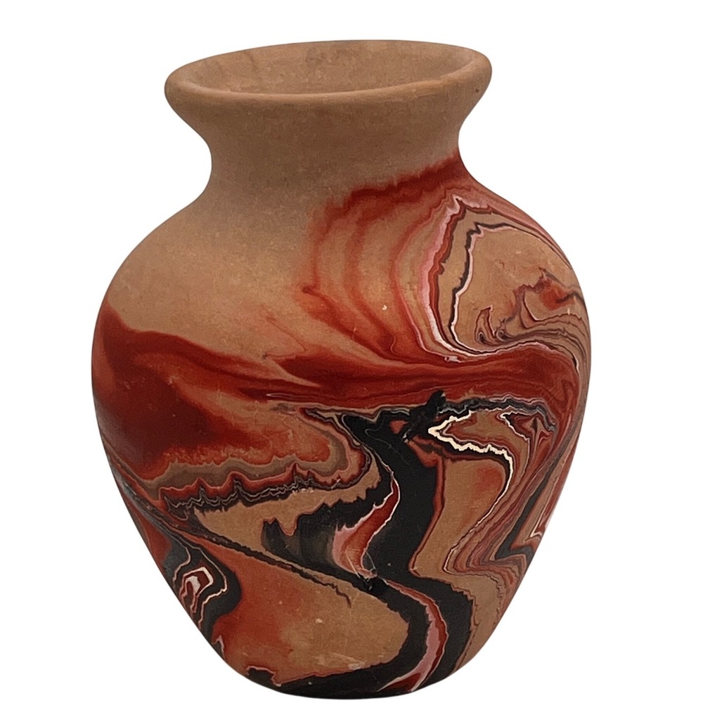 Vintage‎ Indian River Nemadji Pottery Vase canoe stamp